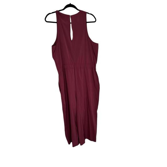 Banana Republic Jumpsuit Sleeveless Wide Leg Maroon Burgundy Women's Size XL - Picture 5 of 9